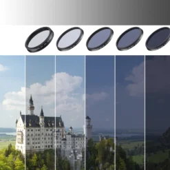 Walimex pro Drohnenfilter Set - mit CPL, ND 4, ND 8, ND 16, und Schutzhülle - für Drohnen Aufnahmen - kompatibel mit DJI Inspire 1 (X3)/Osmo - schwarz