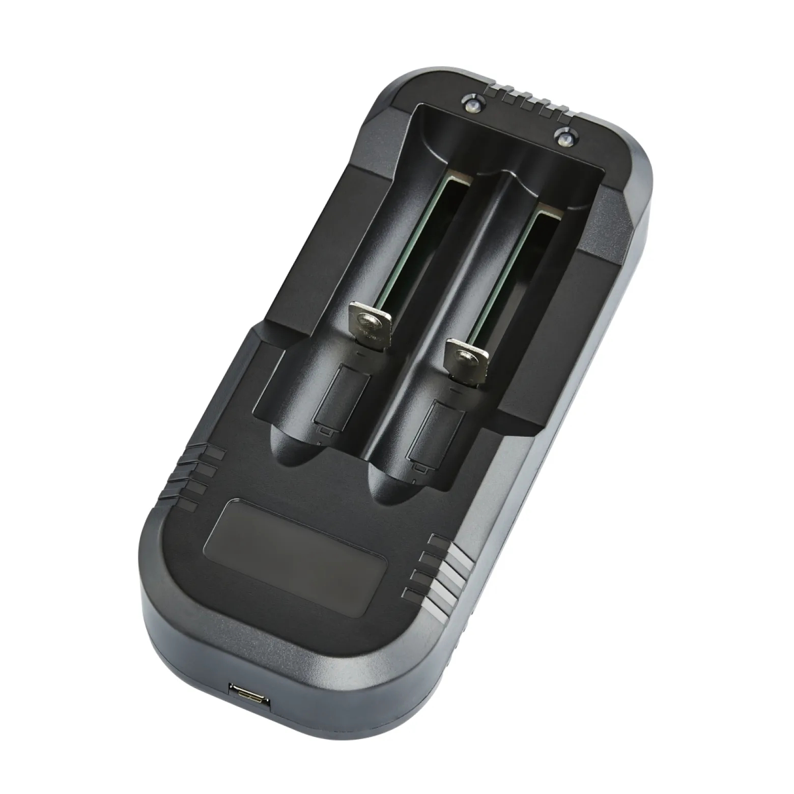Walimex pro Dual Ladegerät für Li-Ion Akku 18650 18350 - Mit intelligentem IC-Chip gegen Überladung, automatische Ladestromwahl, für max. 2 Akkus Gimbal, e-Zigaretten, RC-Car UVM.