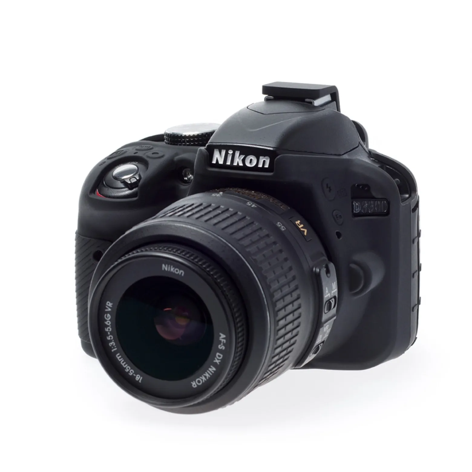 Walimex pro easyCover Kamera Schutzhülle kompatibel mit Nikon D3300/3400, rutschsichere Silikonhülle, Kameraabdeckung für uneingeschränkte Bedienbarkeit
