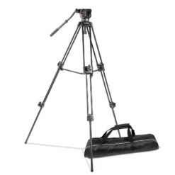 Walimex pro EI-9901 Pro 134 Videostativ - 730 x 160 x 160 mm / Max. Traglast 6 kg / Höhe 64-134 cm - mit Tasche - Dreibein Stativ für Foto Atelier und Studio - schwarz