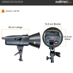Walimex pro Emerger 200 Set Double 2 Studioblitze mit 200 Ws Blitzleistung, Blitzgerät mit 2,4 GHz Funk, mit Softboxen 60 x 90 cm und Lampenstative inkl. Transporttasche