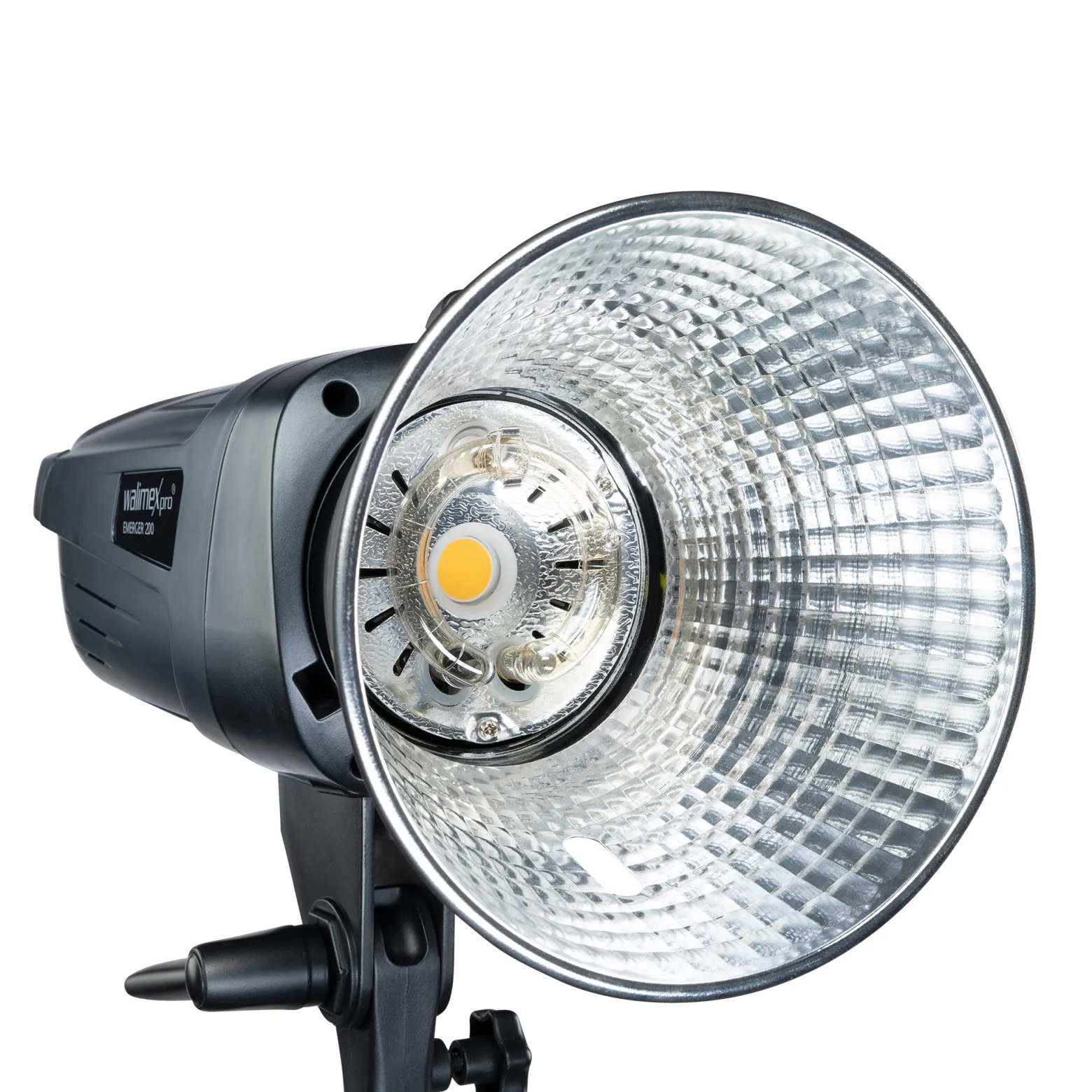 Walimex pro Emerger 200 Studioblitz mit 200 Ws Blitzleistung, Blitzgerät mit 2,4 GHz Funk, Fotoblitz mit kurzer Wiederaufladezeit, Blitzleuchte mit dimmbarem LED-Einstelllicht