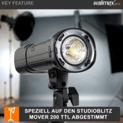 Walimex pro Ersatzblitzröhre für den Studioblitz Mover 200 TTL, Leistungsaufnahme 200W, Farbtemperatur 5400-5800 K, Ersatz Blitz leicht zu wechseln