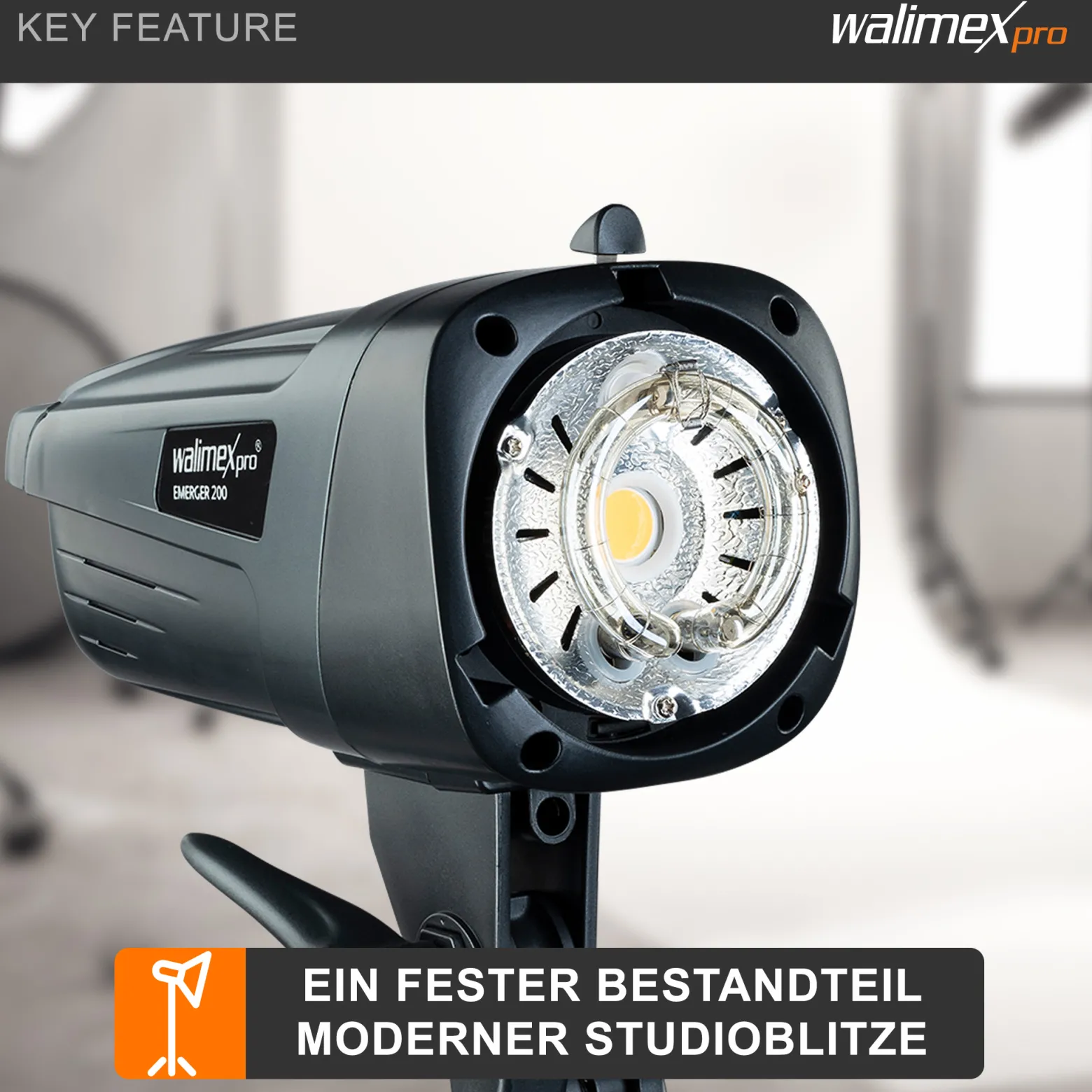 Walimex pro Ersatzblitzröhre für den Studioblitz Emerger 200 & VE-150/200, Leistungsaufnahme 150-200 W, Farbtemperatur 5400-5800 K, Ersatz Blitz leicht zu wechseln