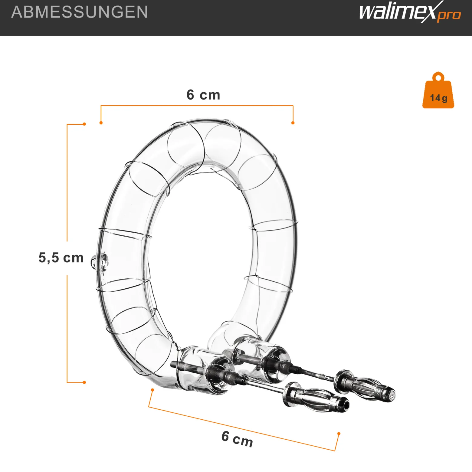 Walimex pro Ersatzblitzröhre für den Studioblitz Emerger 200 & VE-150/200, Leistungsaufnahme 150-200 W, Farbtemperatur 5400-5800 K, Ersatz Blitz leicht zu wechseln