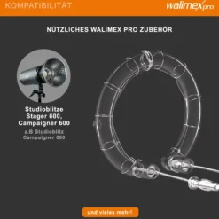 Walimex pro Ersatzblitzröhre für den Studioblitz Campaigner 600 & Stager 600, Leistungsaufnahme 600W, Farbtemperatur 5400-5800 K, Ersatz Blitz leicht zu wechseln