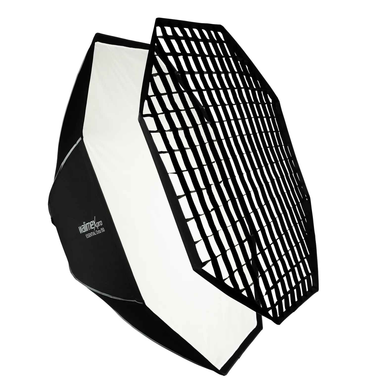 Walimex pro Essential Softbox Octagon 150cm, um 360° drehbar, einfacher Aufbau, inkl. Grid, Bowens Adapter und Transporttasche, ideal für Porträts und Beauty-Aufnahmen