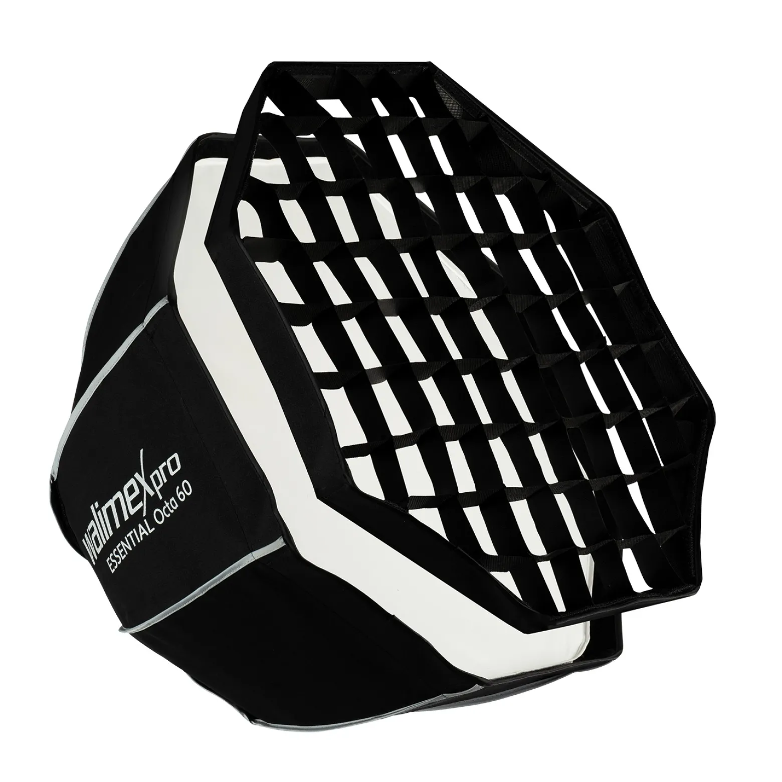 Walimex pro Essential Softbox Octagon 60cm, um 360° drehbar, einfacher Aufbau, inkl. Grid, Bowens Adapter und Transporttasche, ideal für Porträts und Beauty-Aufnahmen