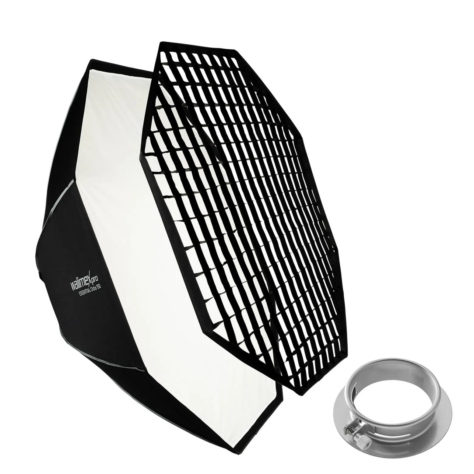 Walimex pro Essential Softbox Octagon 150cm + Adapter Profoto 15,2cm, 360°, einfacher Aufbau, inkl. Grid, Bowens Adapter und Transporttasche, ideal für Porträts und Beauty-Aufnahmen
