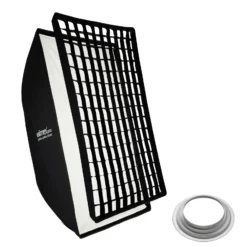 Walimex pro Essential Softbox 80x120cm + Softboxadapter für Hensel Expert, um 360° drehbar, einfacher Aufbau, inkl. Grid, Bowens Adapter und Transporttasche, ideal für Produkt- und Peoplefotografie
