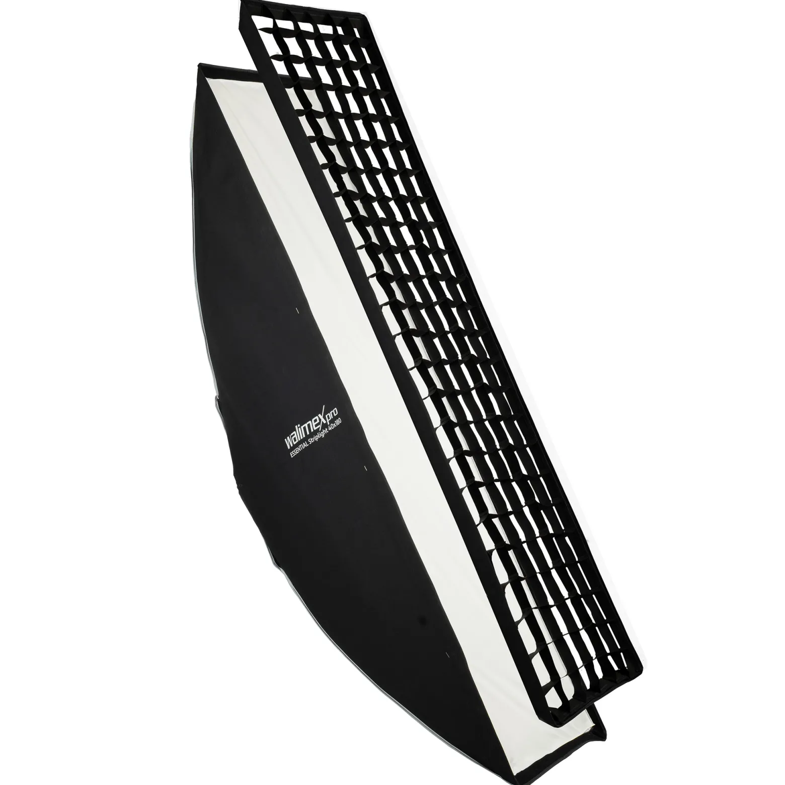 Walimex pro Essential Striplight Softbox 40 x 180 cm, Lichtformer um 360° drehbar, einfacher Aufbau, inkl. Grid, Bowens Adapter und Transporttasche, ideal für Produkt- und Peoplefotografie