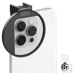 Walimex pro Filterhalter 67 mm für Handykamera, Cold Shoe Mount für LED und Mikrofon, professionelles Fotografieren mit Smartphone, Halterung für Diffusionsfilter, ND Filter, Polfilter