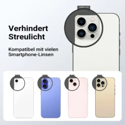 Walimex pro Filterhalter 67 mm für Handykamera, Cold Shoe Mount für LED und Mikrofon, professionelles Fotografieren mit Smartphone, Halterung für Diffusionsfilter, ND Filter, Polfilter