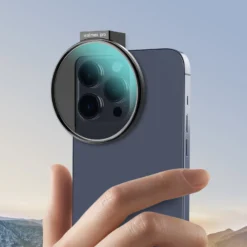 Walimex pro Filterhalter 67 mm für Handykamera, inkl. ND2-ND400 Filter 67 mm, Cold Shoe Mount für LED und Mikrofon, Fotozubehör für professionelles Fotografieren mit Smartphone und Handy