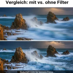 Walimex pro Filterhalter 67 mm für Handykamera, inkl. ND2-ND400 Filter 67 mm, Cold Shoe Mount für LED und Mikrofon, Fotozubehör für professionelles Fotografieren mit Smartphone und Handy
