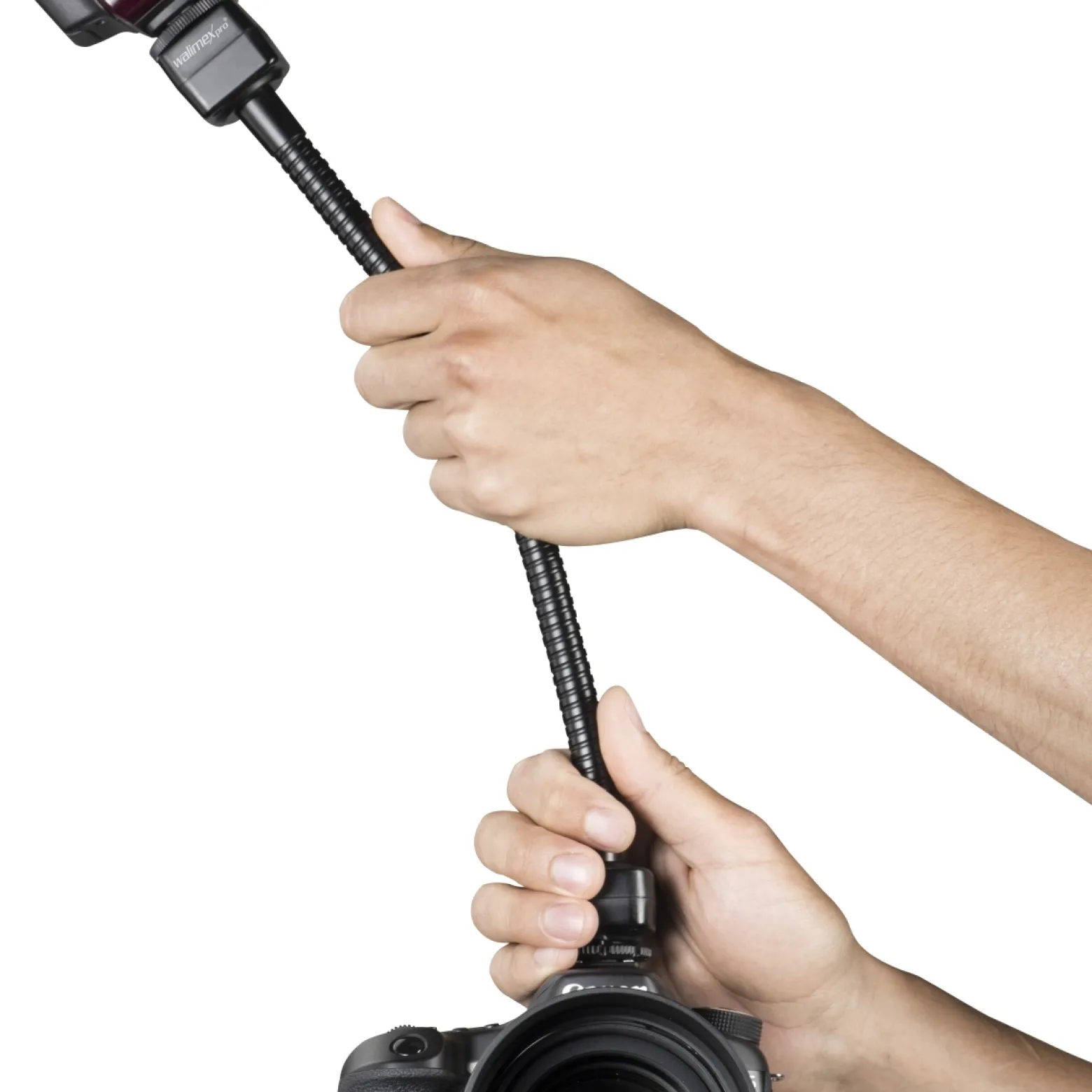 Walimex pro flexibler TTL Schwanenhals - 340 x 40 x 40 mm - aus Metall - Blitzhalterung für Blitzschuh TTL-fähiger Kameras/Blitze - kompatibel mit Nikon
