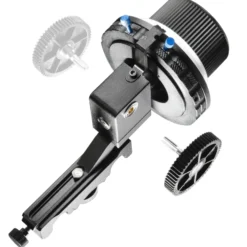 Walimex pro Follow Focus Twin-Stop Schärfezieheinrichtung für DSLR und Systemkameras präzises Scharfstellen für Video Rigs 15 mm Rundstäbe für Objektive 52–86 mm