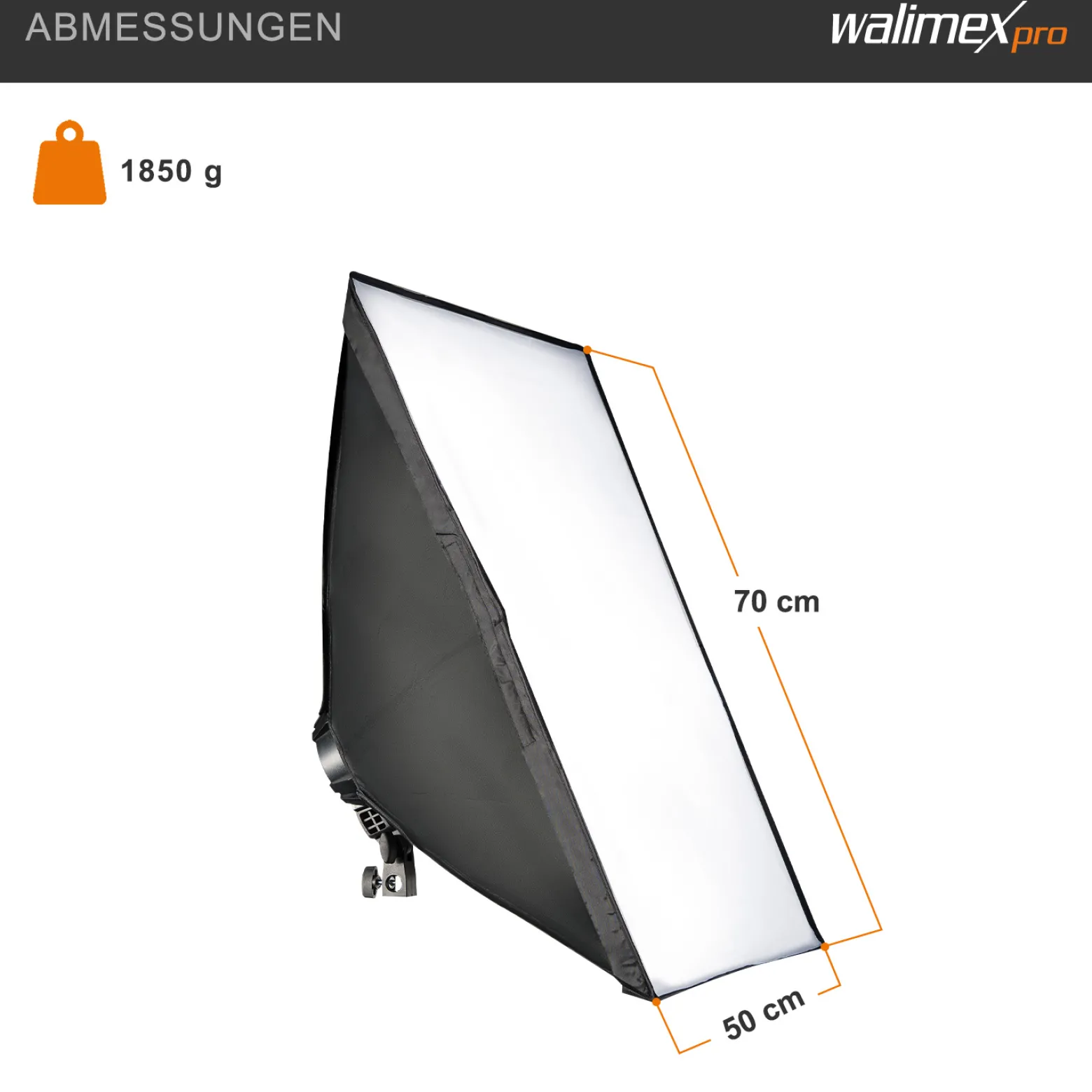 Walimex pro Fotostudio Set mit Softbox 50 x 70 cm und 4x LED je 35 W, Soft Box mit 135° Neigung, Studio Beleuchtung mit Diffusor und Daylight Farbtemperatur