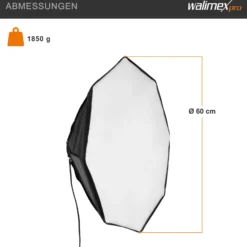 Walimex pro Fotostudio Set mit Softbox 60 cm und 4x LED je 35 W, Soft Box mit 135° Neigung, Studio Beleuchtung mit Diffusor und Daylight Farbtemperatur