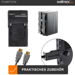 Walimex pro Full HD Monitor Director III - 7 Zoll / 17 x 176 x 130 mm - inkl. 1x Akku / 1/4