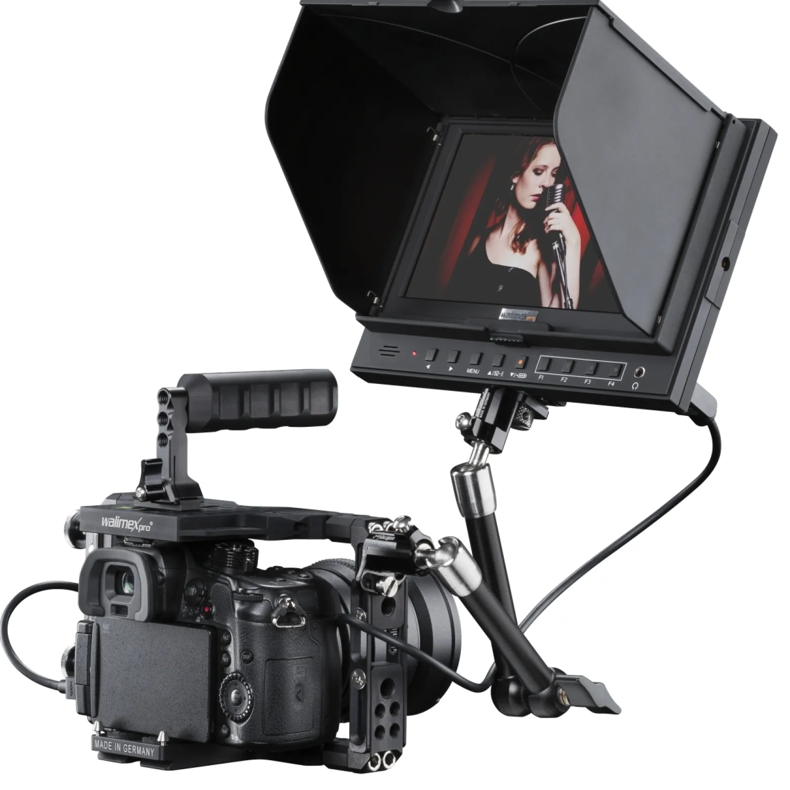 Walimex pro Gelenkarm Verdrehschutz - 25 x 40 x 25 mm - mit 2x 1/4" Schraube u. 1/4" Innengewinde - für Photo und Video Rigs, Cages, Gelenkarme