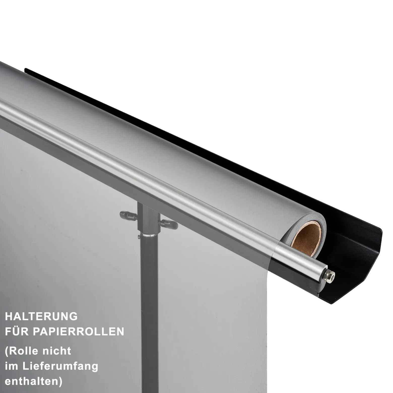 Walimex pro Hintergrund Halterung für Lampenstative belastbar bis 5 kg, Hintergrundsystem aus Aluminium für Kartonhintergründen bis 1,35 m