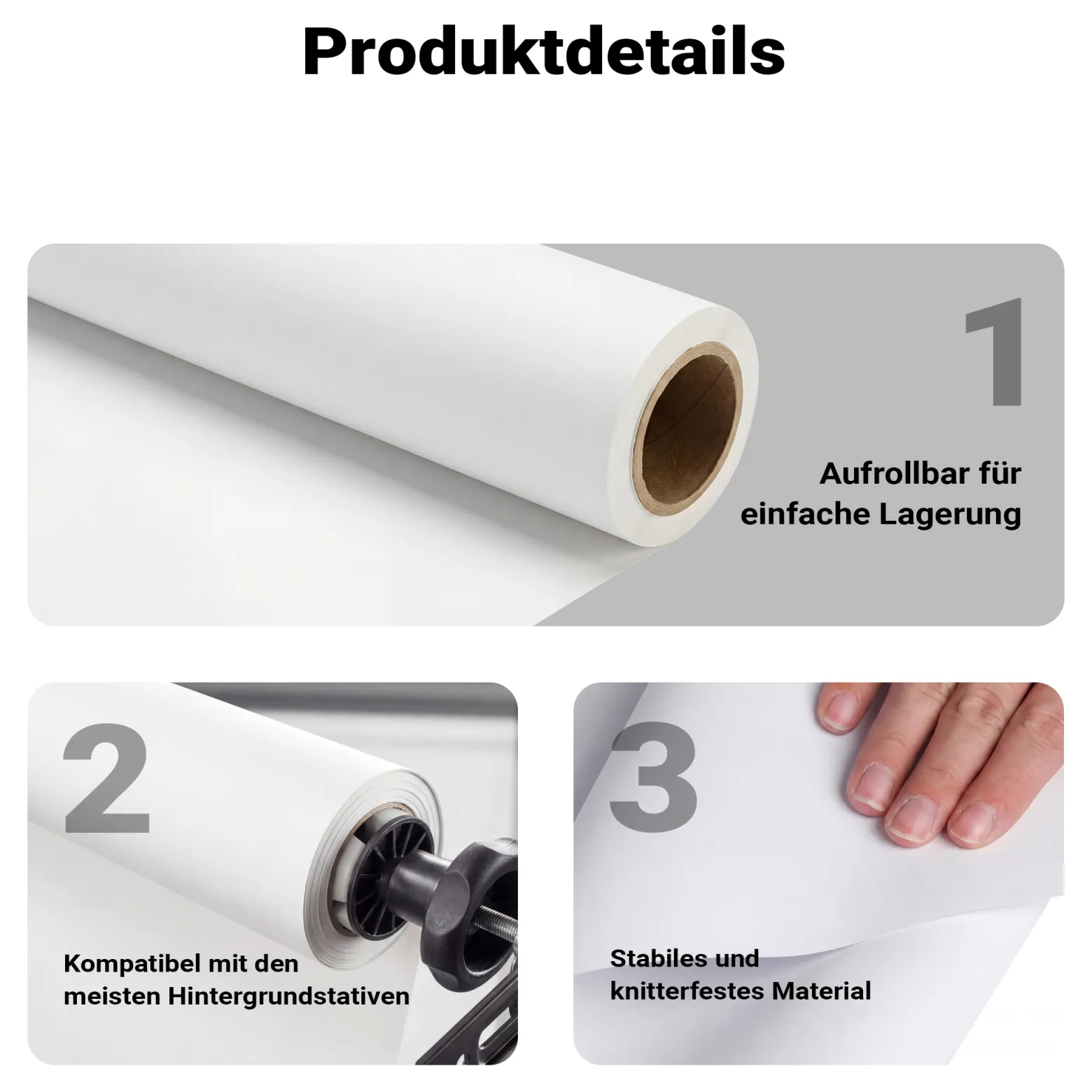 Walimex pro Hintergrundkarton 2,60 x 10 m weiß, robuster Fotohintergrund aus Karton, Fotoleinwand als Backdrop für Fotostudio, reflexfrei, strapazierfähig, ideal für Produktfotografie