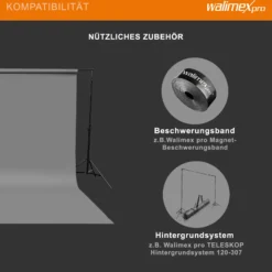 Walimex pro Hintergrundkarton 2,60 x 10 m grau, robuster Fotohintergrund aus Karton, Fotoleinwand als Backdrop für Fotostudio, reflexfrei, strapazierfähig, ideal für Produktfotografie