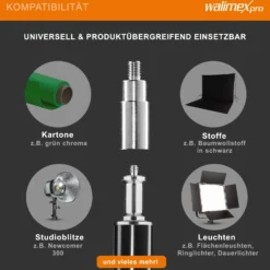 Walimex pro Hintergrundsystem XXL 190-465 cm breit, Hintergrundständer bis 400 cm Höhe, Lampenstative mit 5/8 Zoll Spigot, Hintergrund-Set für Fotografie, Video & Green Screen
