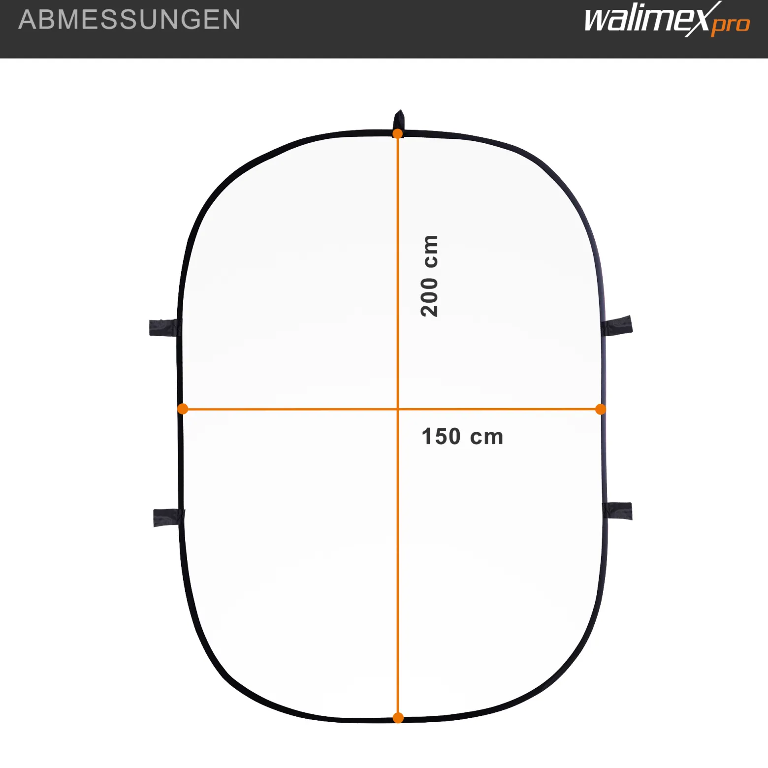 Walimex pro 2 in 1 Falthintergrund schwarz/weiß 150 x 200 cm, robuster Fotohintergrund mit stabilem Rahmen, faltbarer Hintergrund für Fotostudio mit Transporttasche
