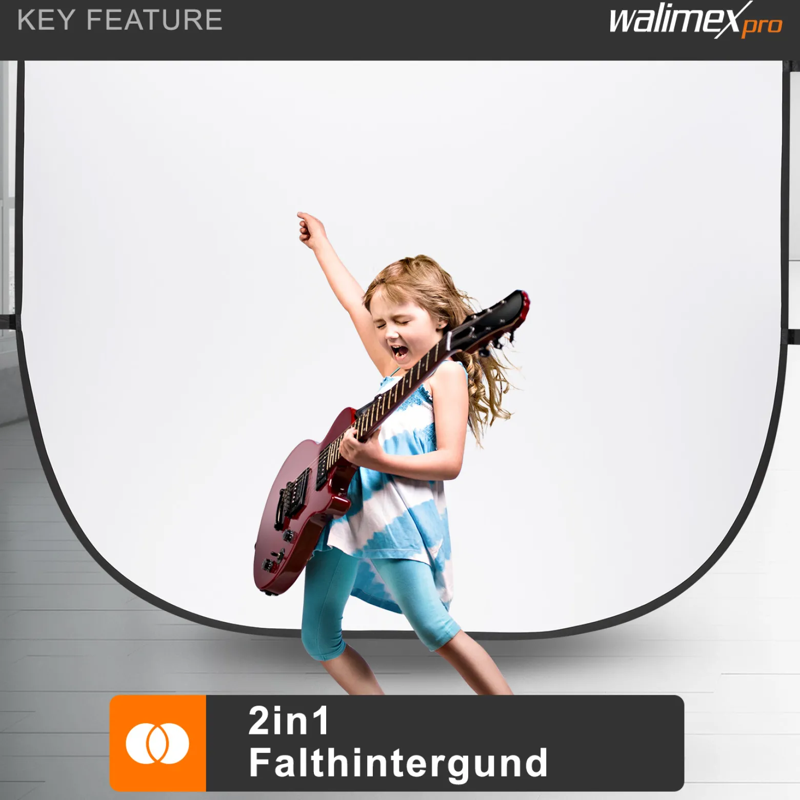 Walimex pro 2 in 1 Falthintergrund schwarz/weiß 200 x 230 cm, robuster Fotohintergrund mit Federring, faltbarer Hintergrund für Fotostudio mit Transporttasche