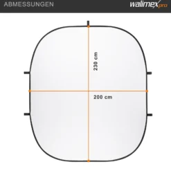 Walimex pro 2 in 1 Falthintergrund schwarz/weiß 200 x 230 cm, robuster Fotohintergrund mit Federring, faltbarer Hintergrund für Fotostudio mit Transporttasche