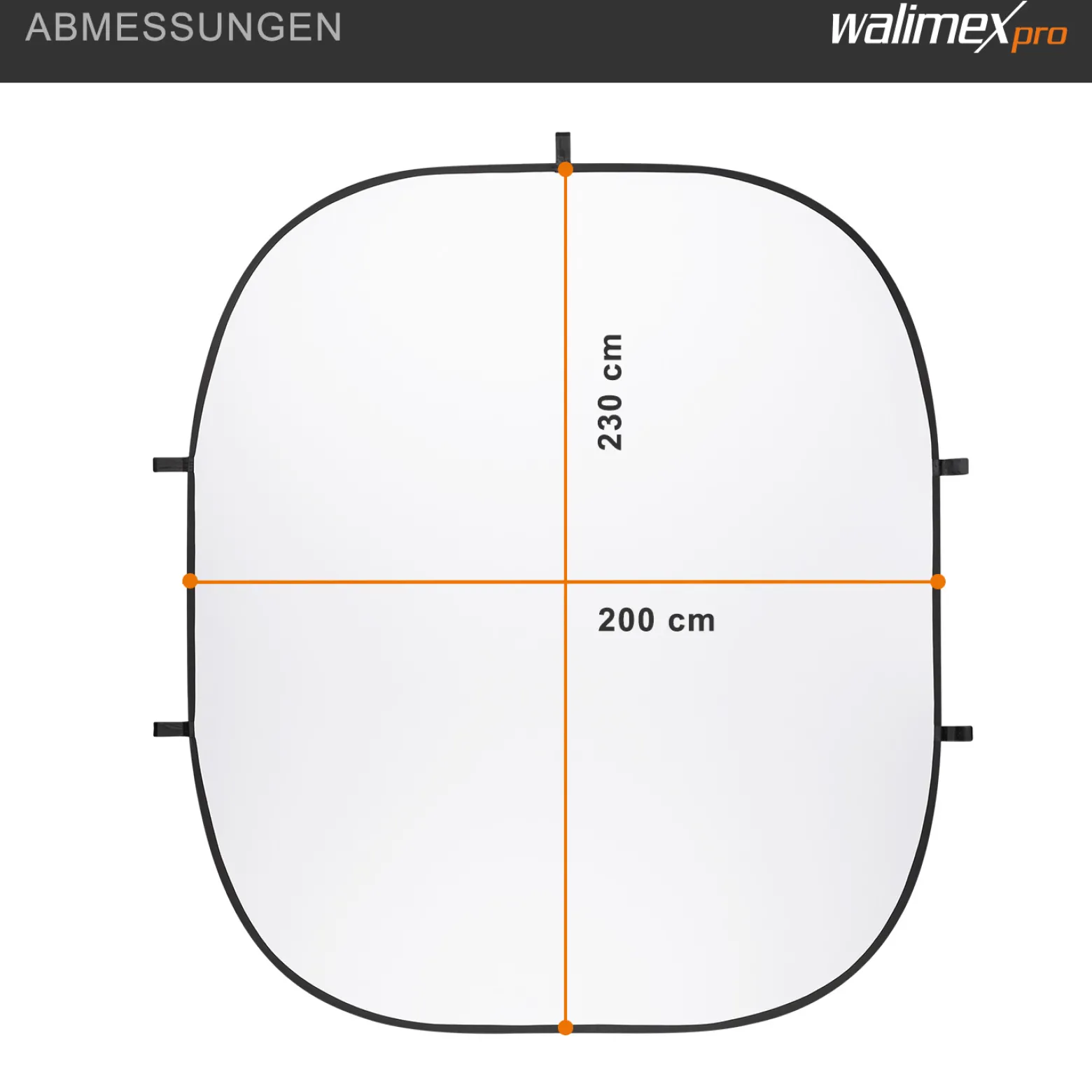 Walimex pro 2 in 1 Falthintergrund schwarz/weiß 200 x 230 cm, robuster Fotohintergrund mit Federring, faltbarer Hintergrund für Fotostudio mit Transporttasche