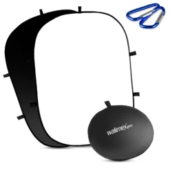 Walimex pro 2 in 1 Falthintergrund schwarz/weiß 150 x 200 cm inkl. 2 Karabinerhaken, robuster Fotohintergrund mit stabilem Rahmen, faltbarer Hintergrund für Fotostudio mit Transporttasche