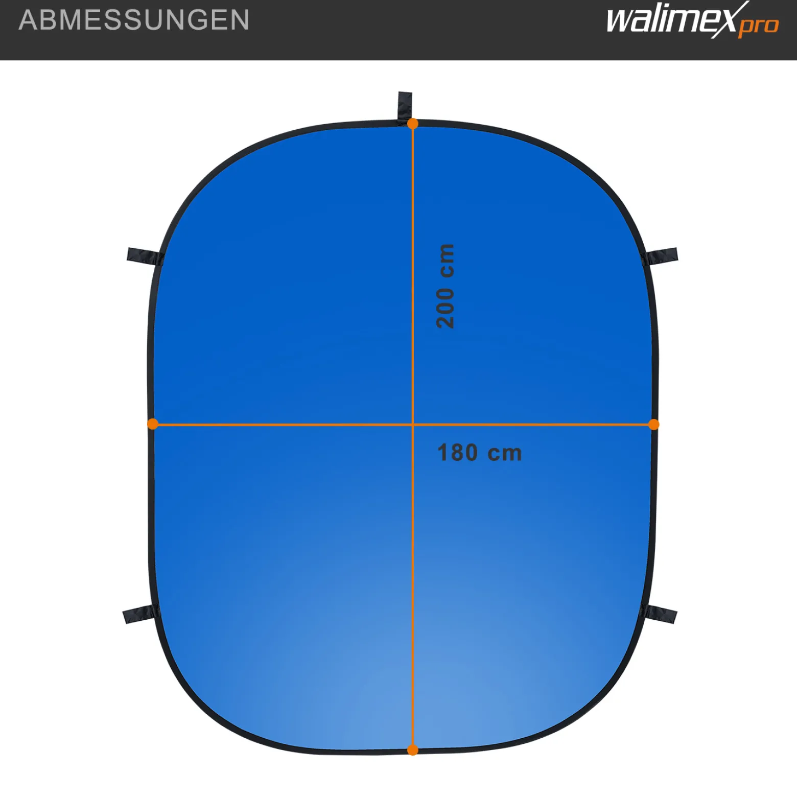 Walimex pro 2 in 1 Falthintergrund grau/ blau 180 x 200 cm, robuster Fotohintergrund mit Federring, faltbarer Hintergrund für Fotostudio mit Transporttasche