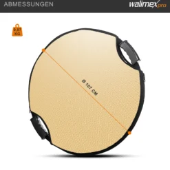 Walimex pro 5-in-1 Faltreflektor Set wavy comfort mit Pop up Funktion Ø 107 cm Wavy-Goldfarben Silberfarben Weiß Schwarz Transparent inkl. Transporttasche