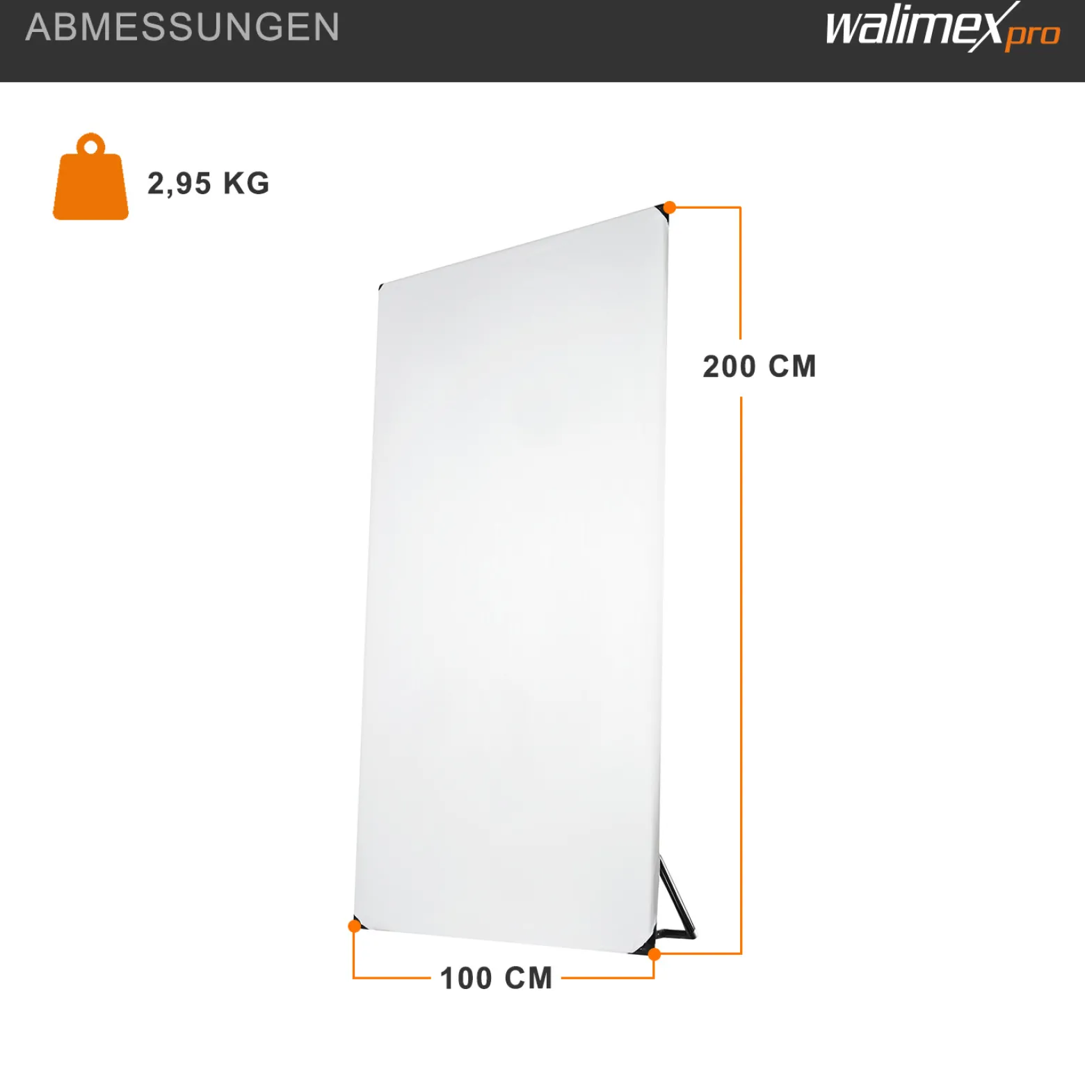Walimex pro 5-in-1 Reflektorpanel 100 x 200 cm, Reflektor Fotografie mit 5 Lichtcharakteristiken schwarz, weiß, gold-, silberfarben, Durchlicht und Diffusor