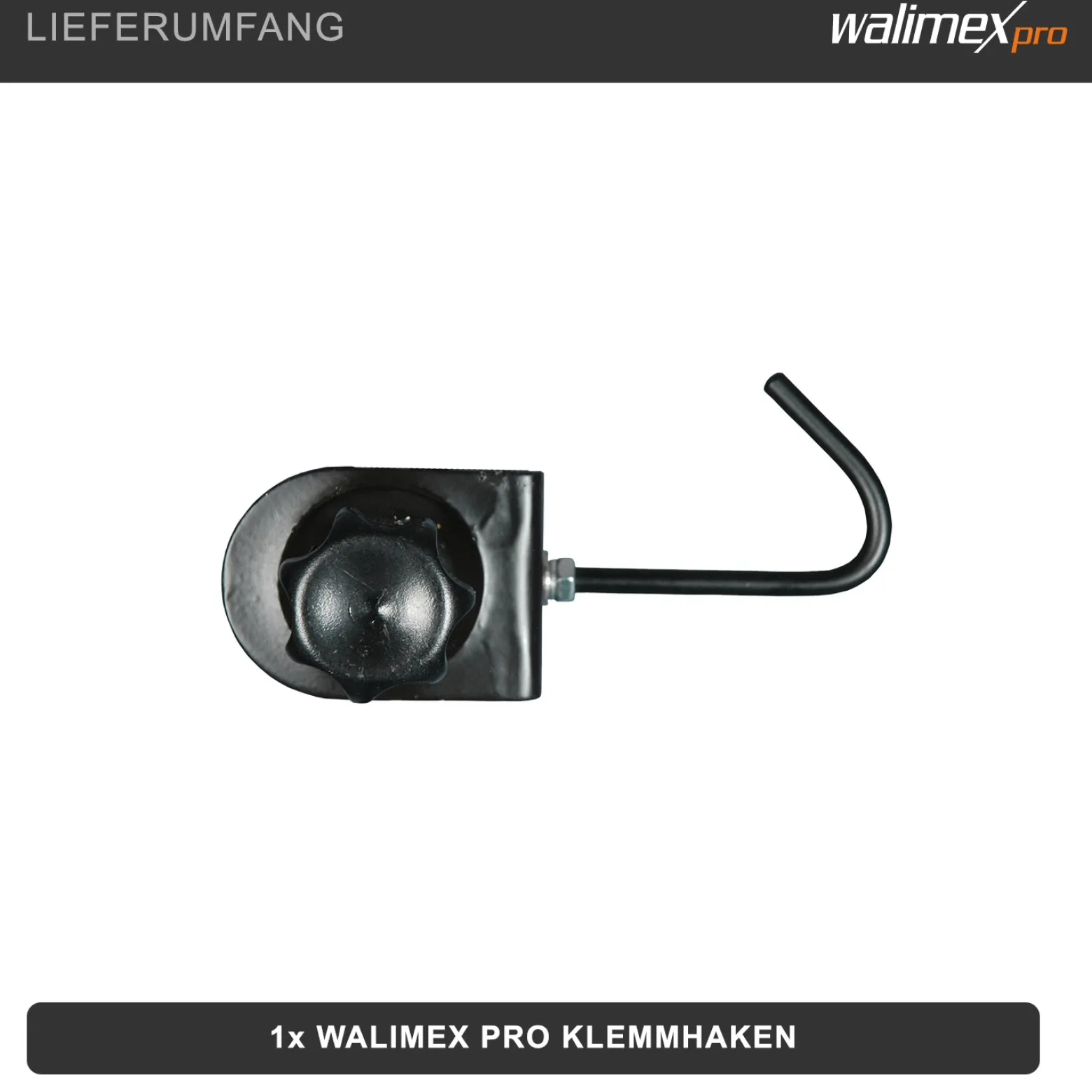 Walimex pro Klemmhaken 85 x 40 x 110 mm max. Ø 4 cm für Hintergrund, Stangen, Reflektoren, Stative und Autopole