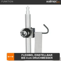 Walimex pro Klemmhaken 85 x 40 x 110 mm max. Ø 4 cm für Hintergrund, Stangen, Reflektoren, Stative und Autopole