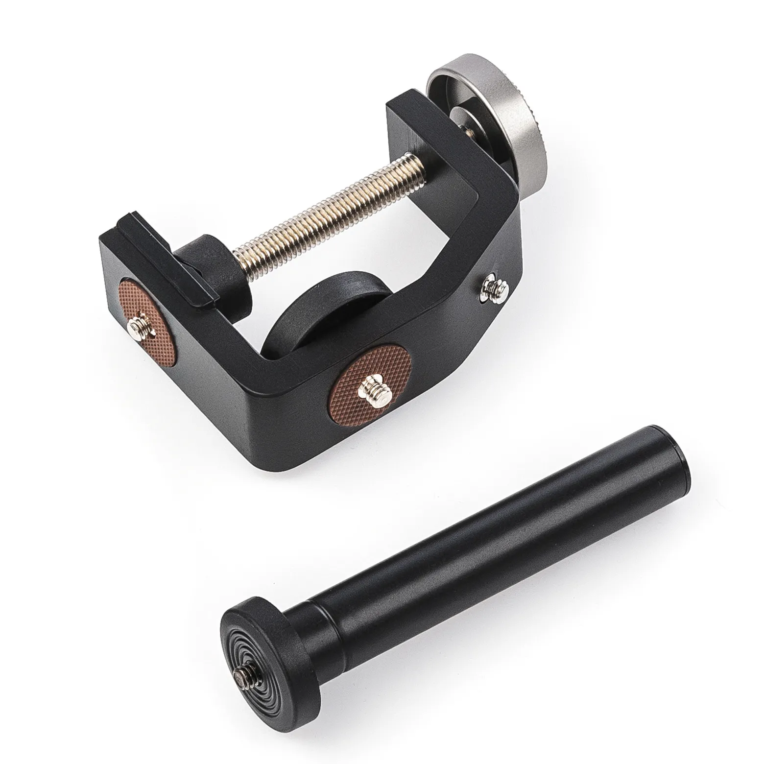 Walimex pro KX-20 Stativklemme mit Mittelsäule, Universal Schraubklemme bis 6 cm, 4x 1/4 Zoll Gewinde, Traglast 6 kg, für Kamera, Fotoblitz und Zubehör