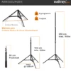 Walimex pro Lampenstativ Set mit Tasche, 3 verschiedene Lichtstative plus Transporttasche bis max. 256 cm Höhe, Blitzstativ belastbar max. 6 kg für Studio und Outdoor