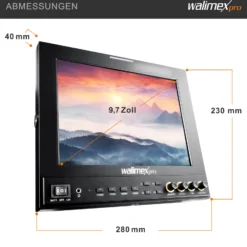 Walimex pro LCD Monitor Director II 9,7' Professioneller Video Screen 24,6 cm mit 1920 x 1080 Pixel, Full HD, 8-fach Zoom, HDMI Out - für Video DSLR Kamera