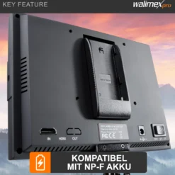 Walimex pro LCD Monitor Director 7 Zoll 17,8 cm Kamera Monitor mit Full HD Unterstützung, Peaking, False Colour, Histogramm, frei belegbare Funktionstasten