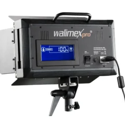 Walimex pro LED 500 Flächenleuchte mit Lampenstativ, dimmbares Flächenlicht mit LCD-Display & Touchscreen, Videoleuchte mit vier Abschirmkappen, Lampenständer mit Stoßdämpfer