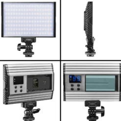 Walimex pro LED Niova 150 Bi Color Videoleuchte inkl. Akku, On-Camera Fotolampe 15 W, Videolicht mit einstellbarer Farbtemperatur 3200-566 K, Studiolicht dimmbar
