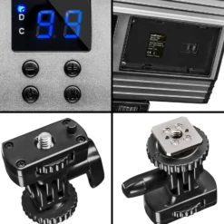 Walimex pro LED Niova 150 Bi Color Videoleuchte inkl. Akku, On-Camera Fotolampe 15 W, Videolicht mit einstellbarer Farbtemperatur 3200-566 K, Studiolicht dimmbar
