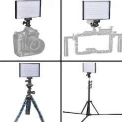 Walimex pro LED Niova 150 Bi Color Videoleuchte, On-Camera Fotolampe 15 W, Videolicht mit einstellbarer Farbtemperatur 3200-566 K, Studiolicht dimmbar
