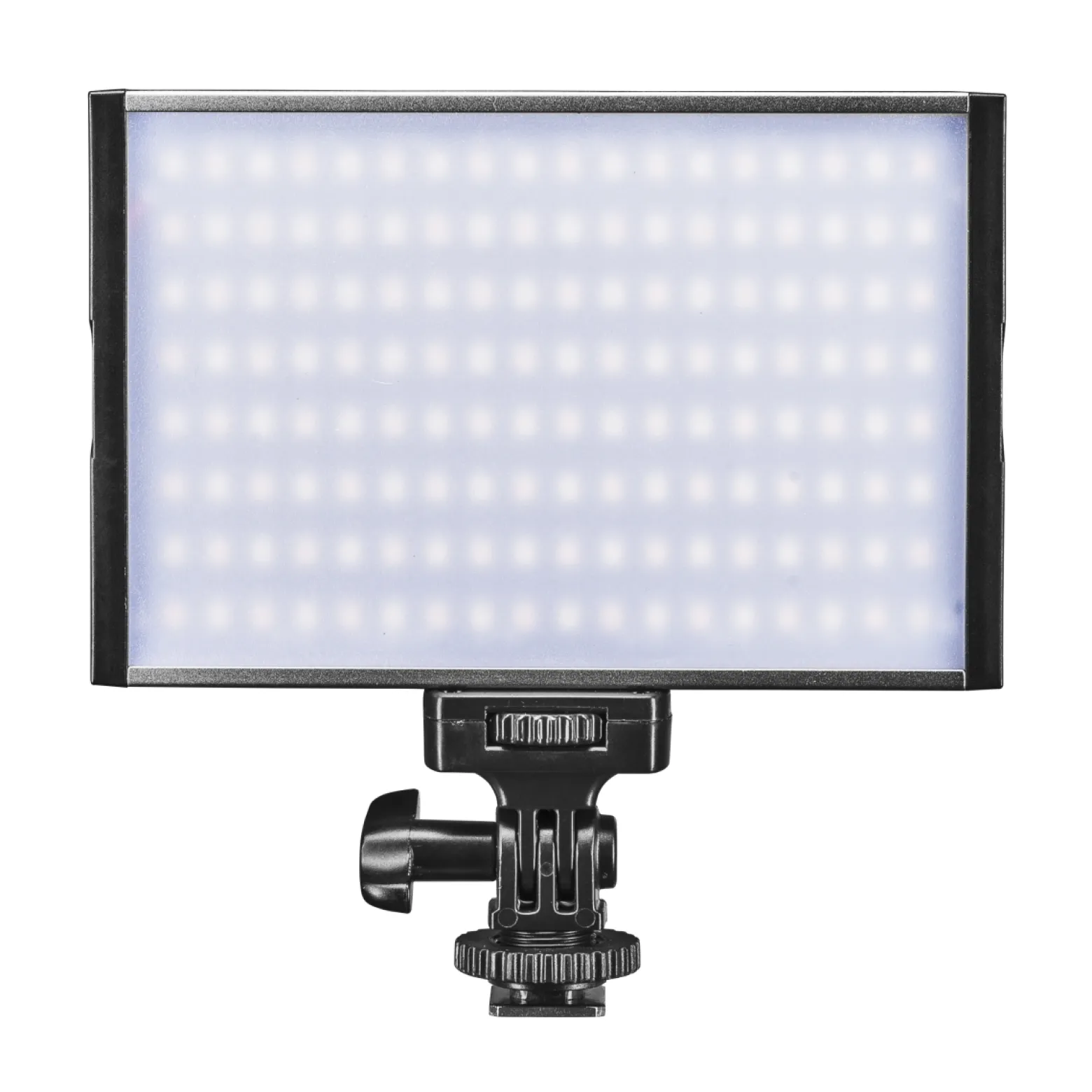 Walimex pro LED Niova 150 Bi Color Videoleuchte, On-Camera Fotolampe 15 W, Videolicht mit einstellbarer Farbtemperatur 3200-566 K, Studiolicht dimmbar