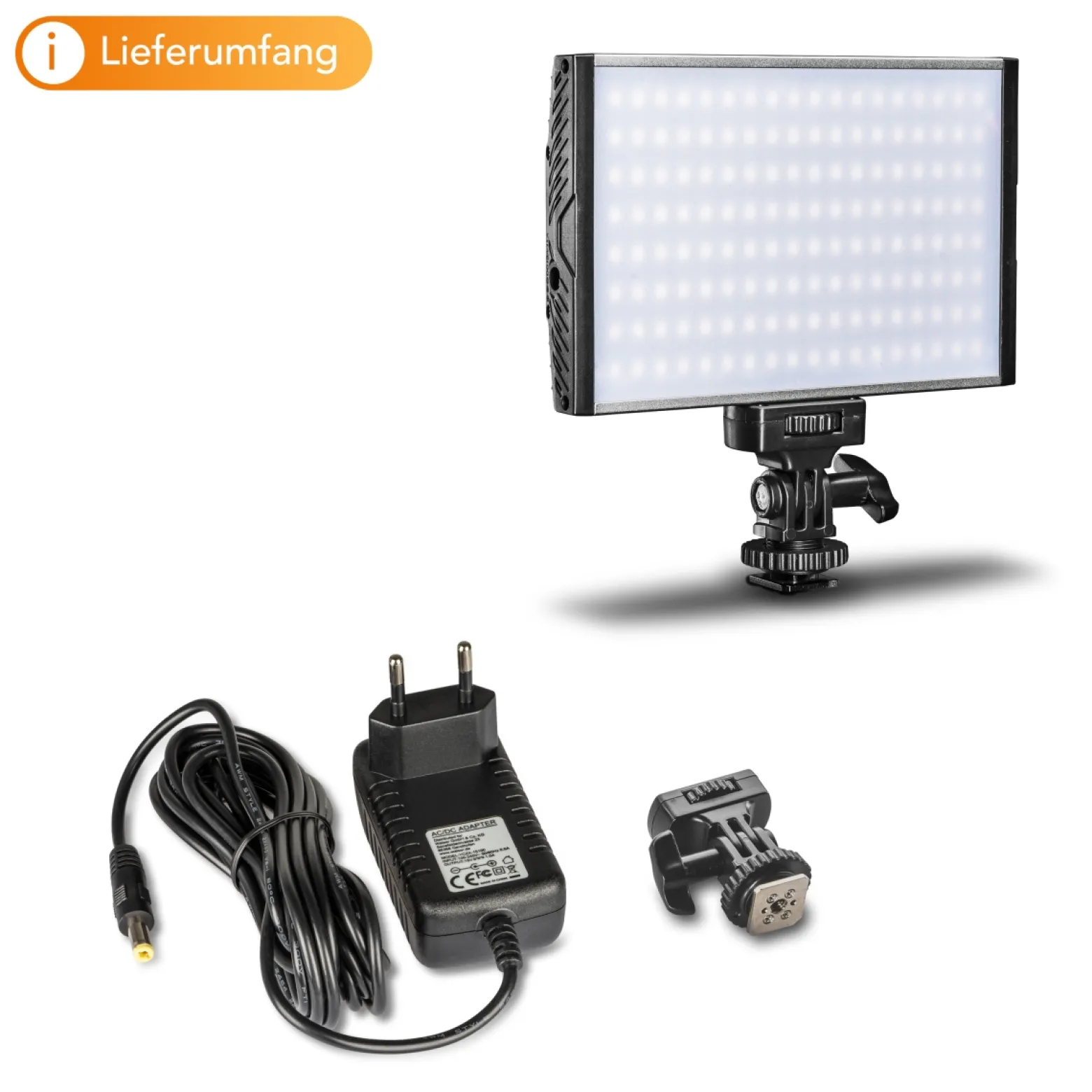 Walimex pro LED Niova 150 Bi Color Videoleuchte inkl. Netzteil, On-Camera Fotolampe 15 W, Videolicht mit einstellbarer Farbtemperatur 3200-566 K, Studiolicht dimmbar