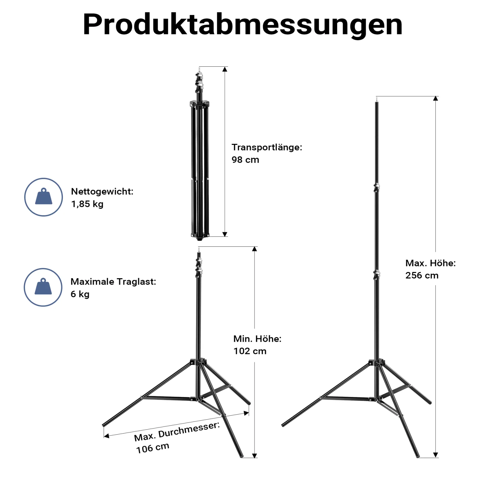 Walimex pro LED Niova 900 Bi Color und Stativ 2er Set mit 54 W LED Flächenleuchten, variabler Farbtemperatur und Lichtstativen